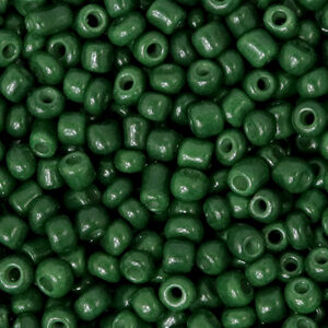 Glaskralen Rocailles 8/0 (3mm) Fir Green