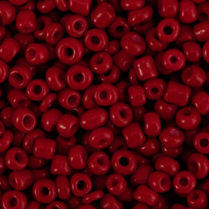 Glaskralen Rocailles 8/0 (3mm) Port Red