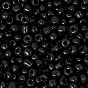 Glaskralen Rocailles 8/0 (3mm) Black