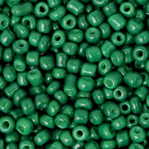 Glaskralen Rocailles 8/0 (3mm) Traffic Green