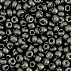 Glaskralen Rocailles 8/0 (3mm) Metallic anthracite