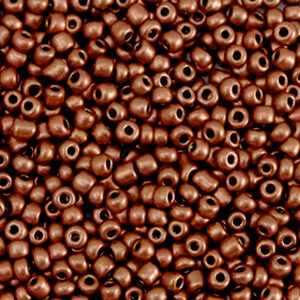 Glaskralen Rocailles 8/0 (3mm) Metallic copper