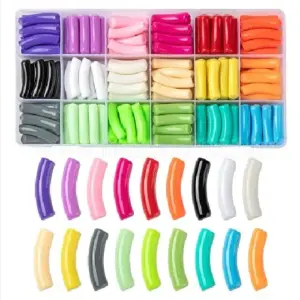 Assortidoos Tube acrylkralen met 18 kleuren