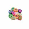 Polymeer kralen hart met bloemen multicolor