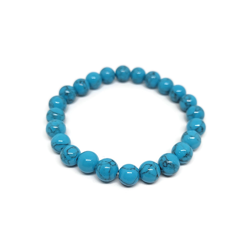 8mm armband blauw gekleurd howliet