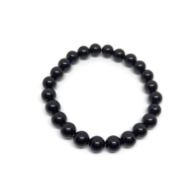 8mm armband Zwart Obsidiaan