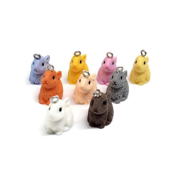 acryl bedeltjes konijntje multicolor